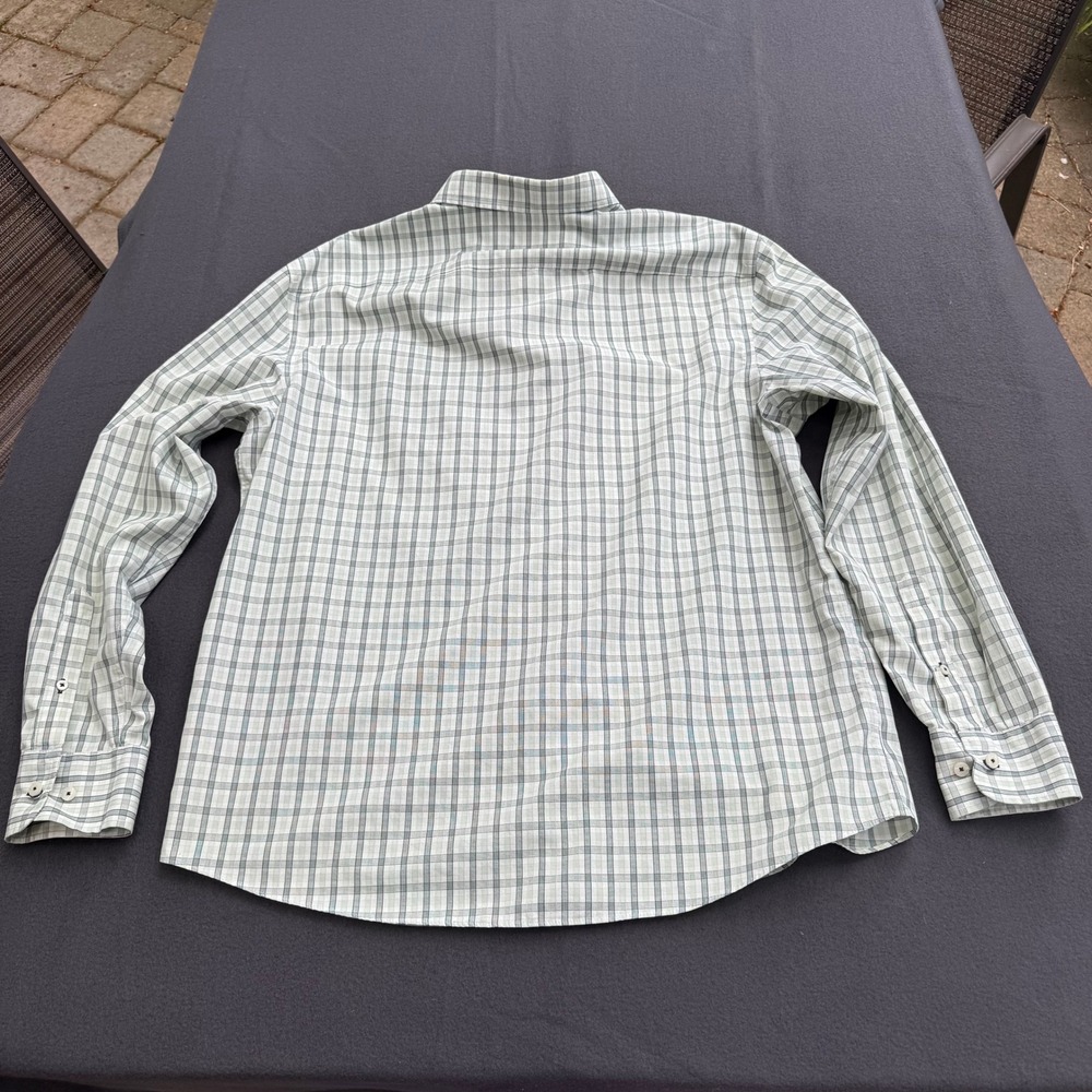 UNTUCKit Mens XL Green White Plaid Wrinkle Free Cotton Long Sleeve Button Down - Picture 8 of 9